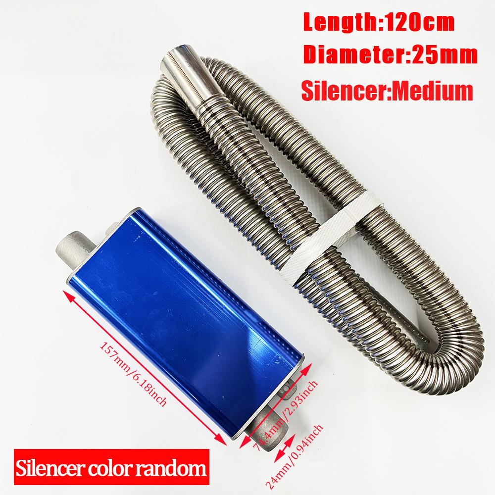 120cm Riscaldatore Parcheggio Diesel Aria Condizionata Auto Tubo di Scarico Acciaio Inossidabile Tubo 24mm Marmitta Silenziatore con Clip per Webasto Eberspacher