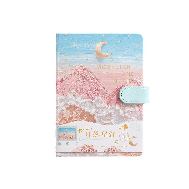 Oil Painting Illustration Handbook PU Magnetic Buckle Book Multi-functional Color Page Notebook Student Girl Stationery