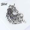 Animal Pin 1/4Pcs Retro Style Brooch Sparkling Rhinestones Inlaid Horse