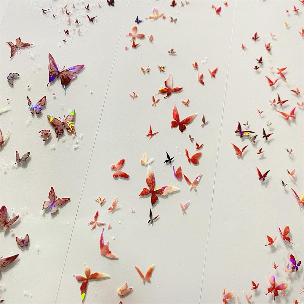 Washi Pet Tape Journal F74 Dream Butterfly Red 9999shiny Ancient Chinese Scrapbooking Planner Sticker Card Diy Loop Sample