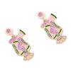 European and American New Fashion Creative Wine Glass Alloy Light Luxury Temperament Personalized Diamond-encrusted Women's Earrings