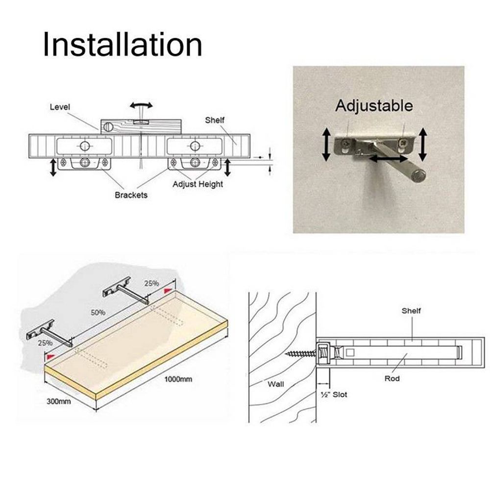 Duty Concealed Racks Metal Support Bench Board Wall Mount Shelf Storage Invisible Shelf Brackets
