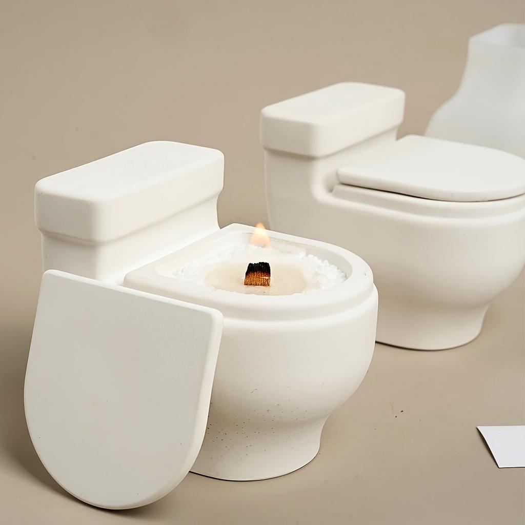 Silicone Resin Casting Molds for Candle Holder and Storage - Toilet Shape, DIY Handmade Craft Mold - for Home Decor Enthusiasts