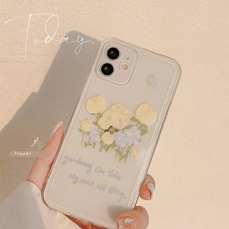 

Oil Painting Rose 16promax for Apple 14 All-inclusive for IPhone17 Mobile Phone Case XR Silicone 15 Transparent 12 for Soft For HUAWEI, Honor 30pro