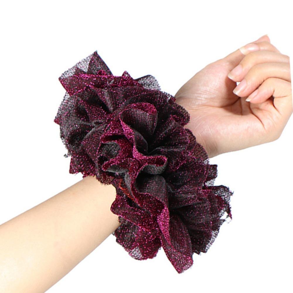 Golden Velvet Elastic Shiny Velvet Fabric Hair Ring Fabric Art Elastic Rubber Bands  Hair