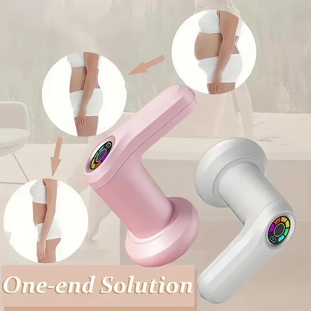 Tragbarer Heim-Fett-Pusher, Wiederaufladbares Schönheits-Körpermassagegerät, Multifunktionales Vibrationsmassagegerät mit 5 Massageköpfen, Entspannt die Muskeln effektiv