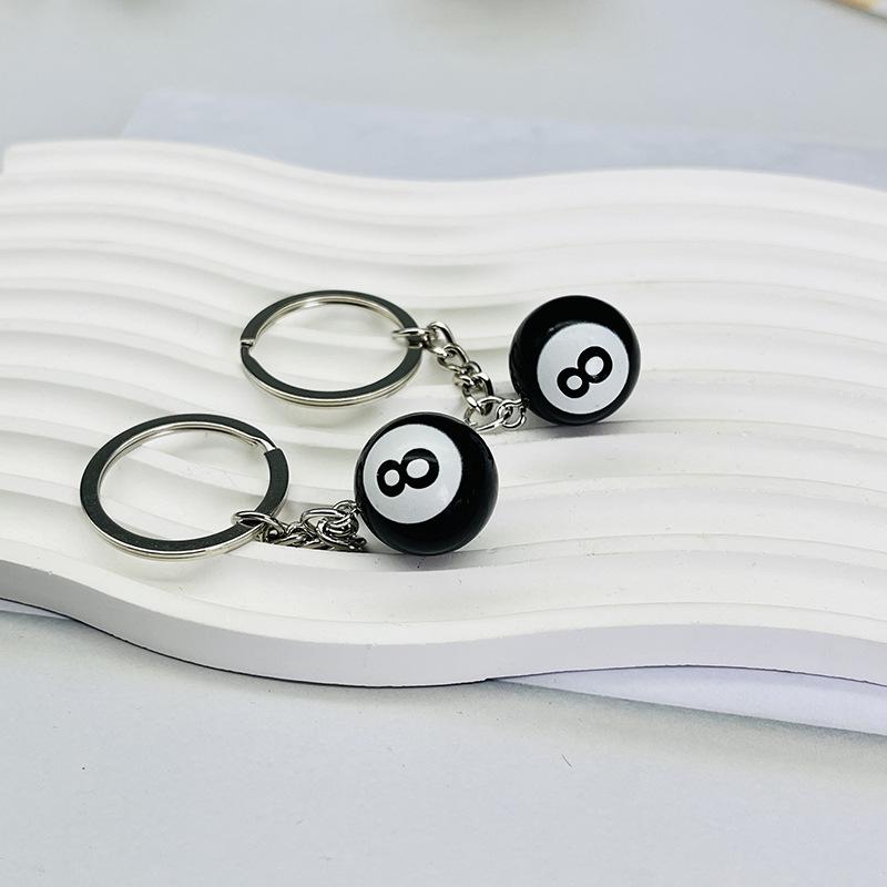 DIY Resin Jewelry Black Billiard Table Keychain Charms