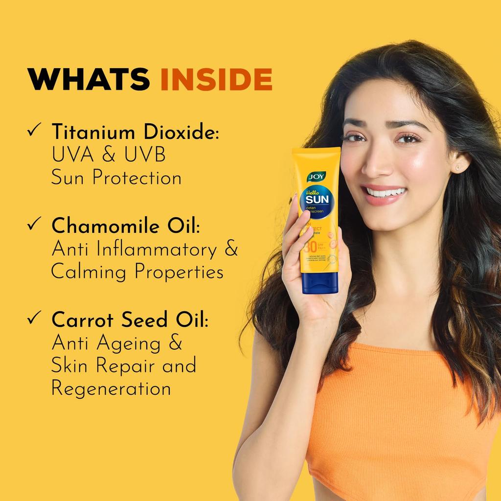 JOY Broad Spectrum SPF 30 Face & Body Sunscreen 120ml Lightweight Non Greasy Anti Tan Lotion