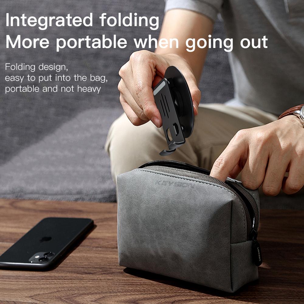 KEYSION Metal Aluminum 360° Rotation Tablet Holder Folding Universal Phone Bracket Adjustable Desktop Stand For iPad And Phone
