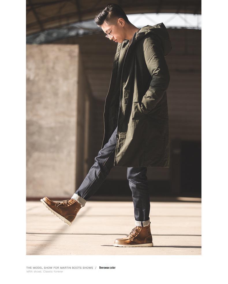 MRA Herren High-Top Retro Leder Winterstiefel 875