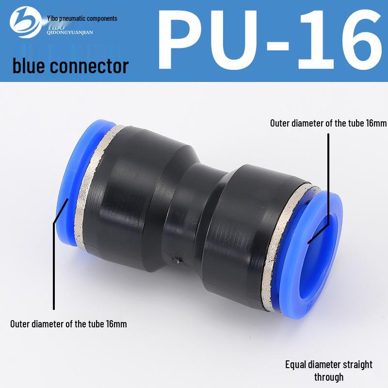Wirtschaftlicher blauer pneumatischer Schnellkuppler: Gerade, T-Stück, Vierweg, Fünfweg, Reduzierstück für PU/PE/PY/PZA/PK/PV