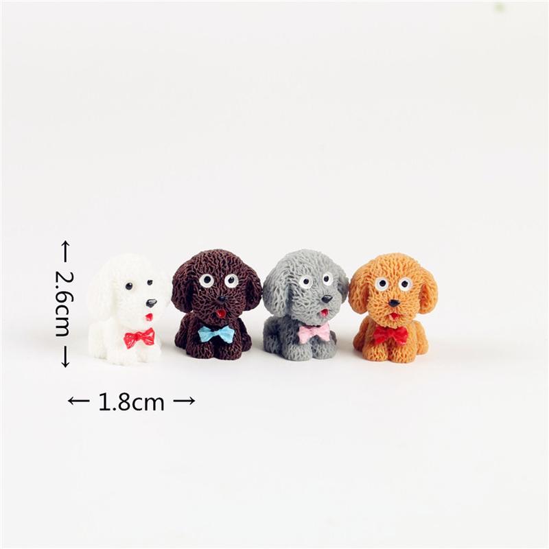 4pcs/ Lot Creative Decoration Micro Landscape Resin Crafts Mini Dog Simulation Animal Crafts