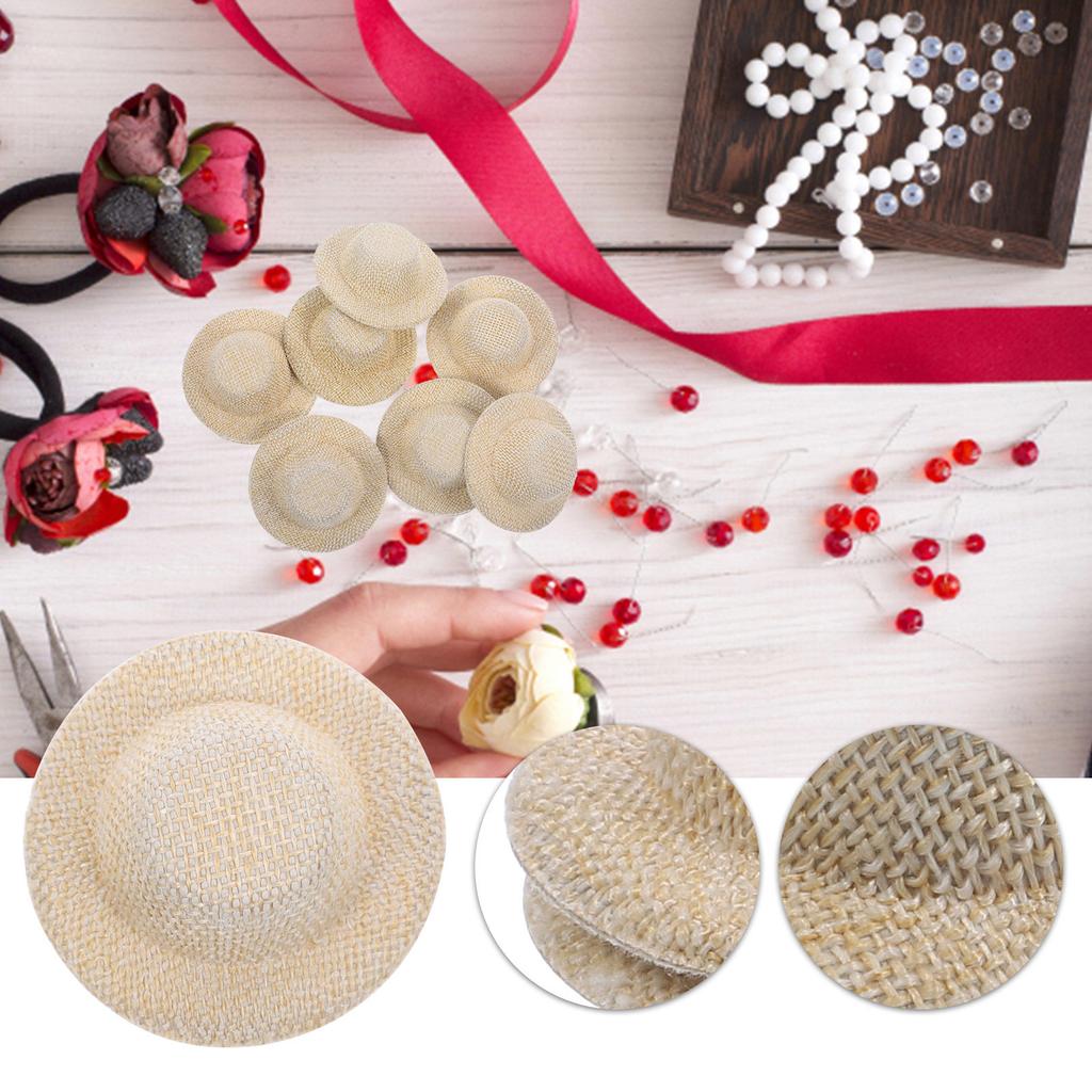 10Pcs Mini Straw Hats Small Hat Prop DIY Craft Decorative Mini House Photo Props Creative Ornament Small Hat Tiny Hats