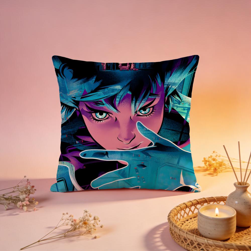 Fashion GGhost in the Shellful Cushion Cover Comfortable Durable Pillow Cover MultiScene for Home Office Car Sofa