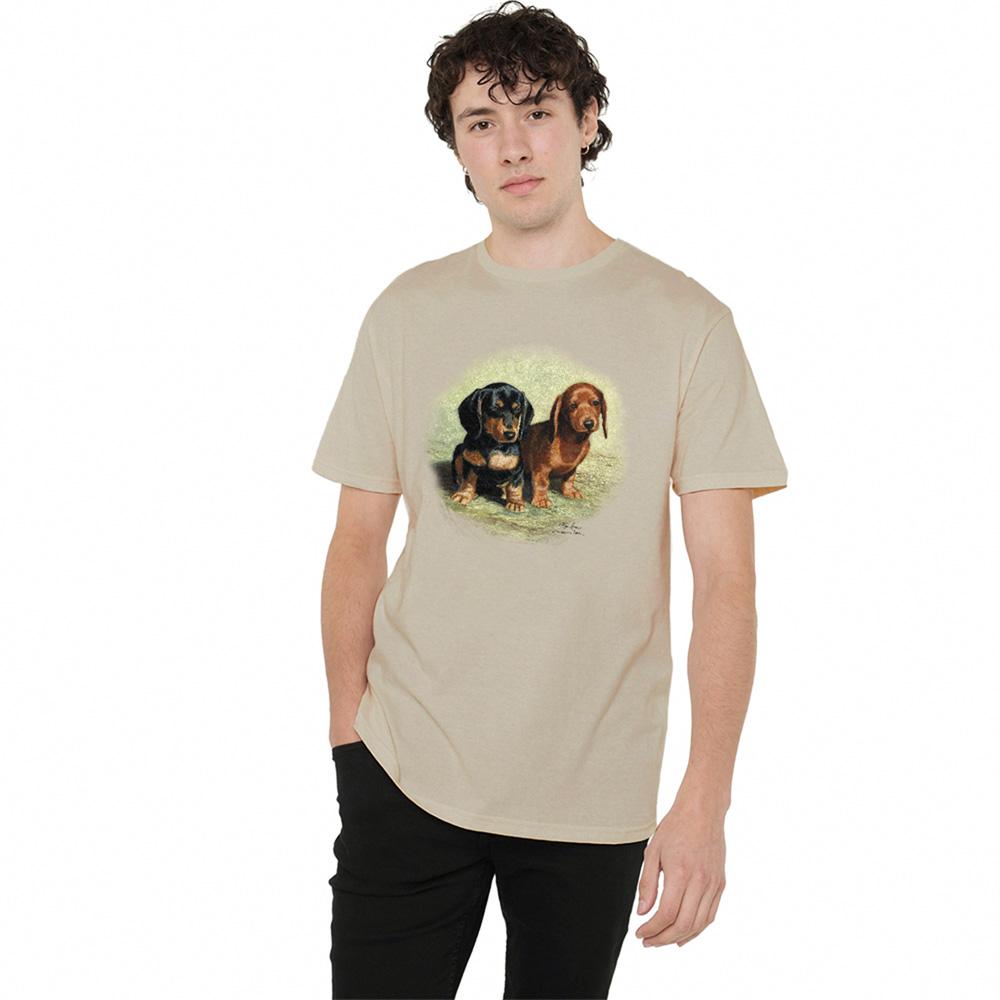 Wild Wings Unisex Adult Wildlife Dachshund Pups T-Shirt