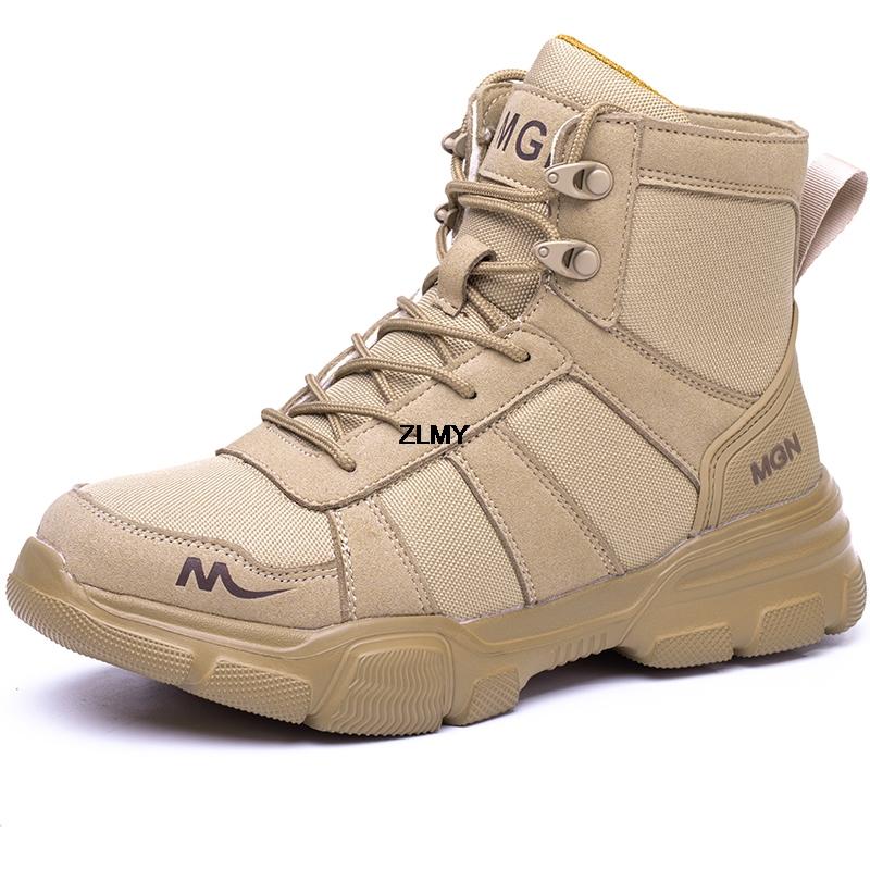 

Высокие мужские туфли со стальным носком, устойчивые к проколам, защитные рабочие ботинки, мужские и женские, легкие промышленные рабочие ботинки, большие размеры 36 бежевый