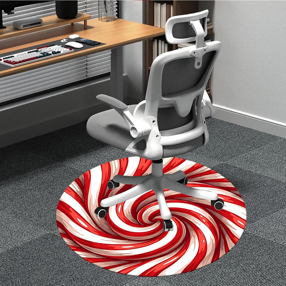 

1pc Candy Cane Swirl Chair Carpet for Office Non-Slip, Rug for Office, Room, Good Gift for Family or Friends, yy251226205 80cm by 80cm