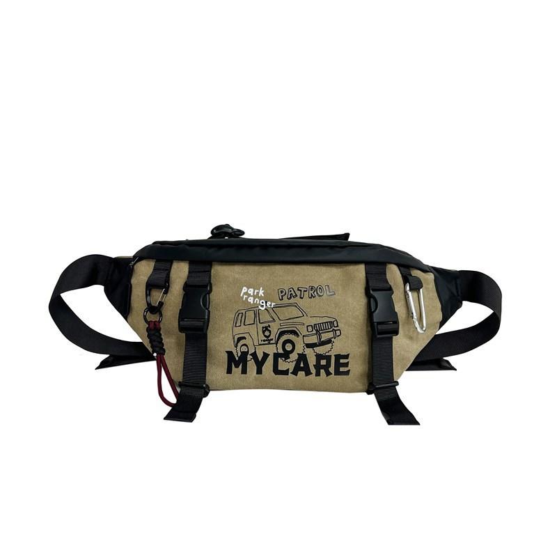 Men's Outdoor Travel Chest Bag Multi-functional Tooling Style Sports Cycling Crossbody Bag Large-capacity Multi-pocket Buckle Portable Chest Bag