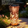 Solar Lantern Outdoor LED Hanging Solar Light Hollowed Out Garden Decor Outside for Patio Yard Porch Iron