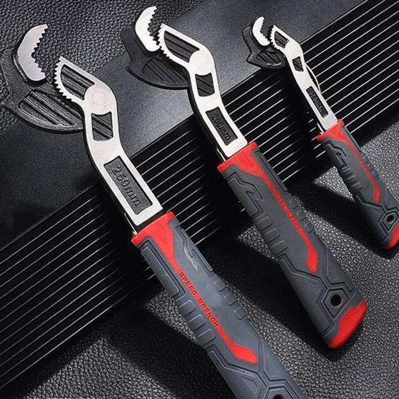 4Pieces Adjustable Auto Locking Wrench Pipe Clamp Wrench With 6/8/10/12Inch Size For Plumbing Mechanical Home Repair