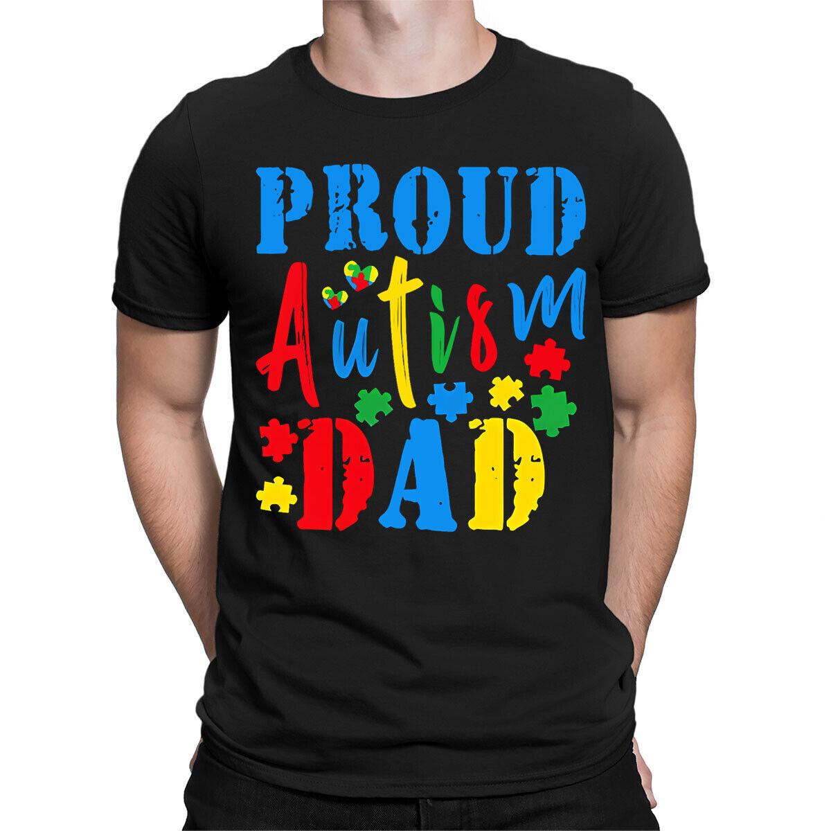 Proud Autism Awareness Fathers Day T-shirt Autism Unisex Tee Top T-shirt #AD M