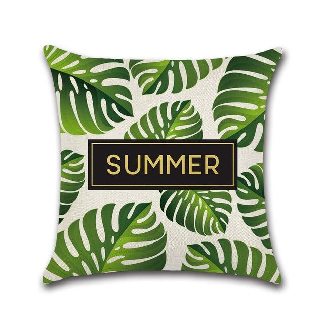 Tropical Plant Cushion Cover Summer Style Leaves Decorative Pillowcase For Sofa Linen Throw Pillow Case Almohada Poszewka Zt163