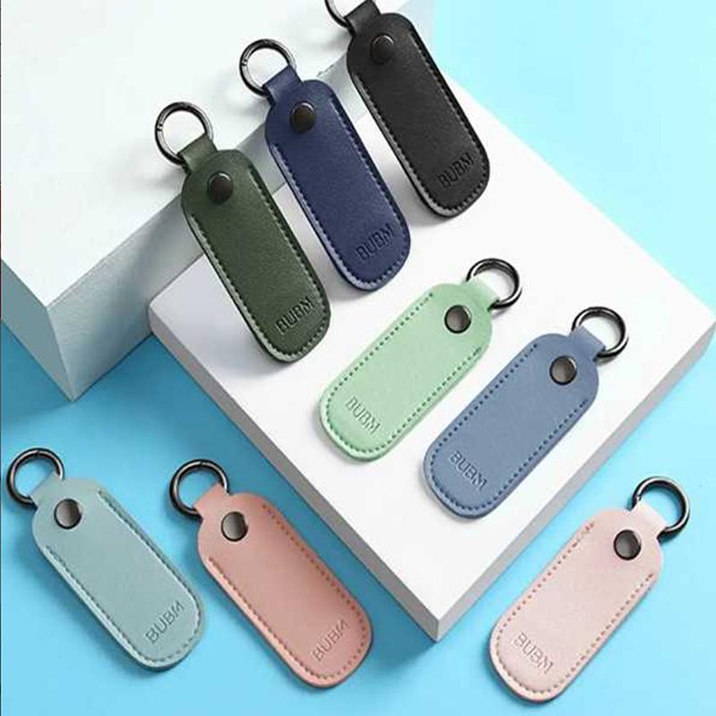 Leather U Disk Pouch Key Ring Holder Usb Flash Drive Storage Bag Pendrive Protective Cover Memory Stick Case