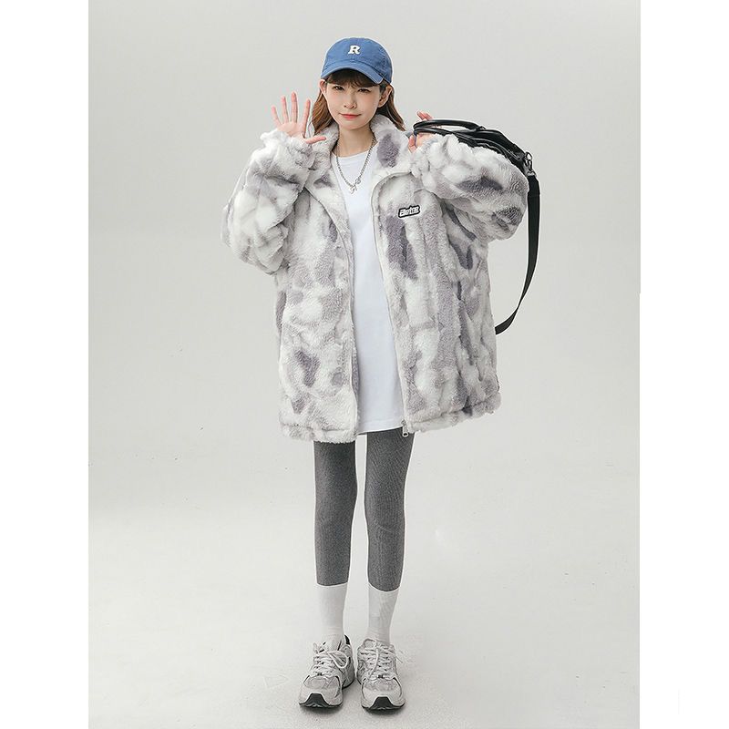 New Fashion Lamb Wool Coat R Women Casual Winter Cotton Jacket with High-end Feeling and Thickened Inside