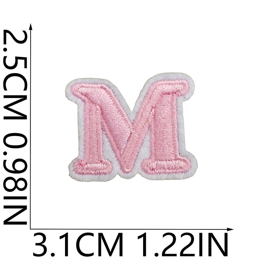 Mini Pegatina de Tela Bordada con Alfabeto Inglés Tamaño Pequeño DIY para Bolso Cambiante Parche Decorativo Pegatina Etiqueta Bordada por Computadora Número