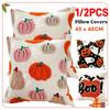 1/2PCS Halloween Decoration Throw Pillow Cover Pumpkin Ghost Quilting  Autumn Thanksgiving Harvest Home Living Room