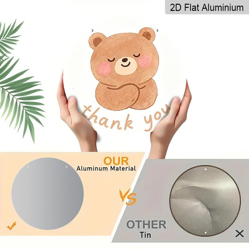 2D Flat Retro Aluminum Wall Stickers In Various Sizes. Cute Little Bear Thank-you Sign for Teachers, Watercolor Cartoon Bear Hanging Tag. A Perfect