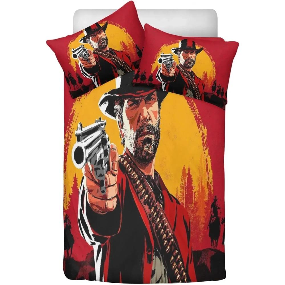

Аниме Пододеяльник Red Dead Redemption Комплект постельного белья, Детское мягкое покрывало, Односпальный Двуспальный Полный Кинг Кровать Кинг Сайз Комплект EU single(135x200cm)