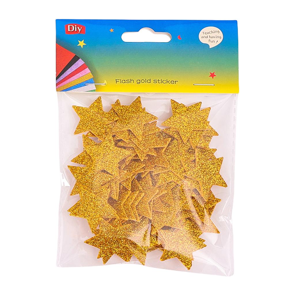 60Pieces Glittering Star Sticker Adhesive Foam Sticker Kids Reward Sticker for Card Making Scrapbooking Wall Decoration