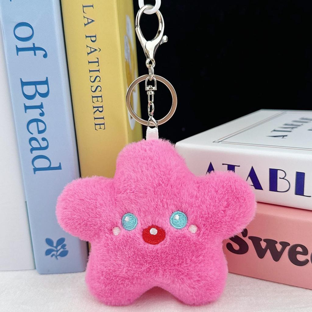 Creative Star Plush Doll Keychain: Girlish Heart Backpack Charm Ornament