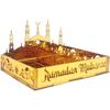 Ramadan Tray Eid Mubarak Serving Tray Hollow Palace Acrylic Mirror Tray Fruit Plate Tableware Dessert Platters DIY Display Holder Ramadan Decor