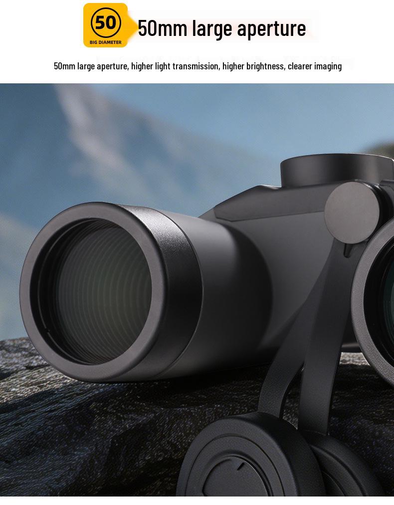 Free Tiger Jimu 10X50 HD Waterproof Marine Binoculars with Compass, Rangefinder, and BAK4 Lenses