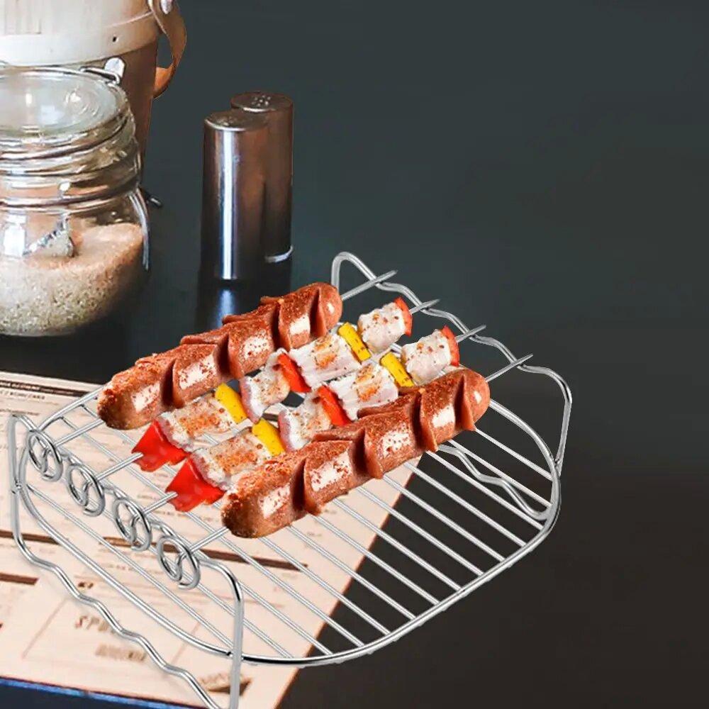 Air Fryer Stainless Steel Rack Tray&Steaming Racks Air Fryer Tools Baking Pan BBQ Gril Baking Cooker Accessories Cooking Tools