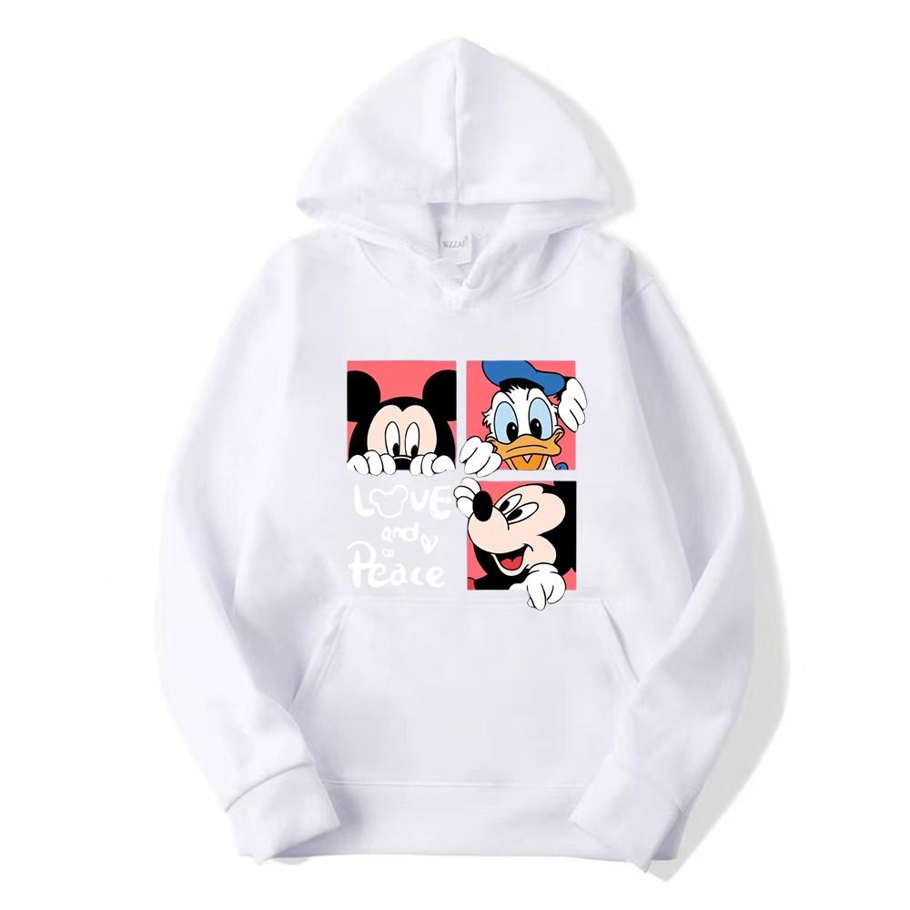 Disney Mickey Mouse Minnie Mouse Woman Hoodie Cartoon Anime Women Pullover Casual Autumn Winter Couple Oversized Sweatshirts