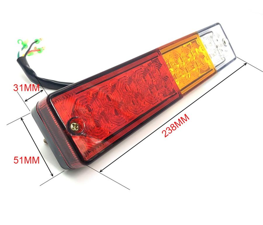 Waterproof 3 Colors 20 LED Truck Taillight Stop Brake Turn Signal Light Lamp 12V