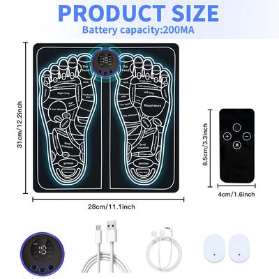 Pad Stimulator EMS pentru Picioare – Covoraș Electric de Masaj pentru Picioare pentru Alinarea Durerii Plantare, Circulație și Relaxare