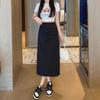 2026 Pleated A-Line High Waist Split Skirt: Slimming Mid-Length Spring/Summer Women's Fashion
