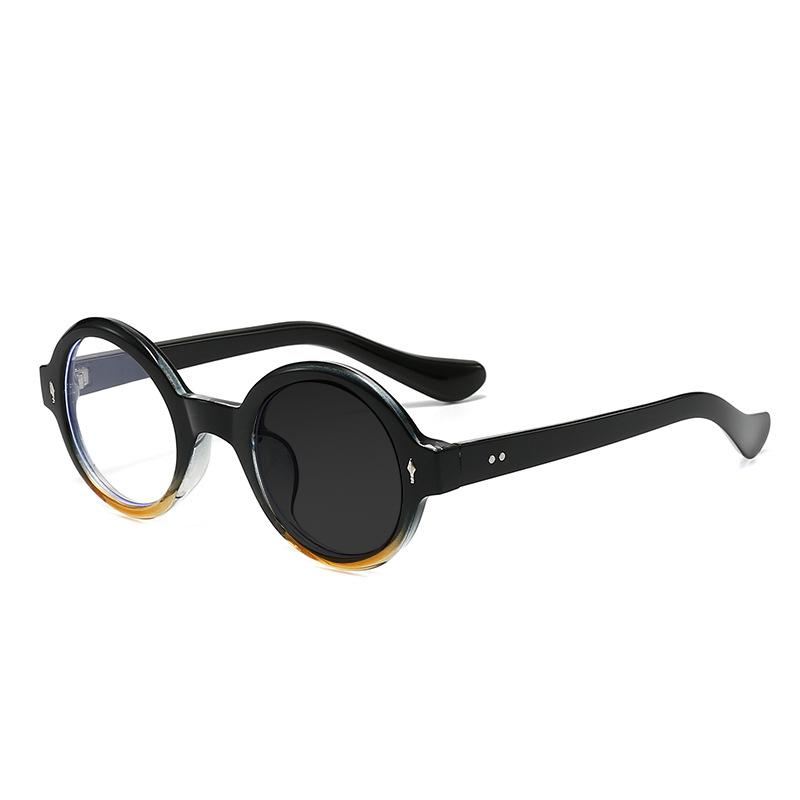 New Fashion Rivet Round Women Frame Myopia Glasses Prescription Nearsight Anti Blue Light Men Eyeglass