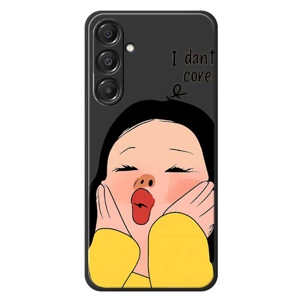 For Samsung Galaxy A16 5G/4G Case Girl Holding Face Pattern Printing Straight Edge TPU Phone Back Cover