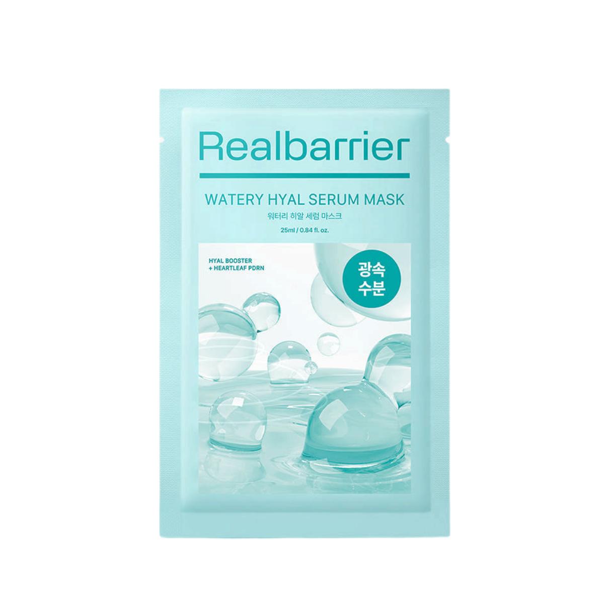 

Real Barrier Watery Hyal Serum Mask 25ml x 10ea Deep Hydrating Sheet Mask for Dewy Glass Skin