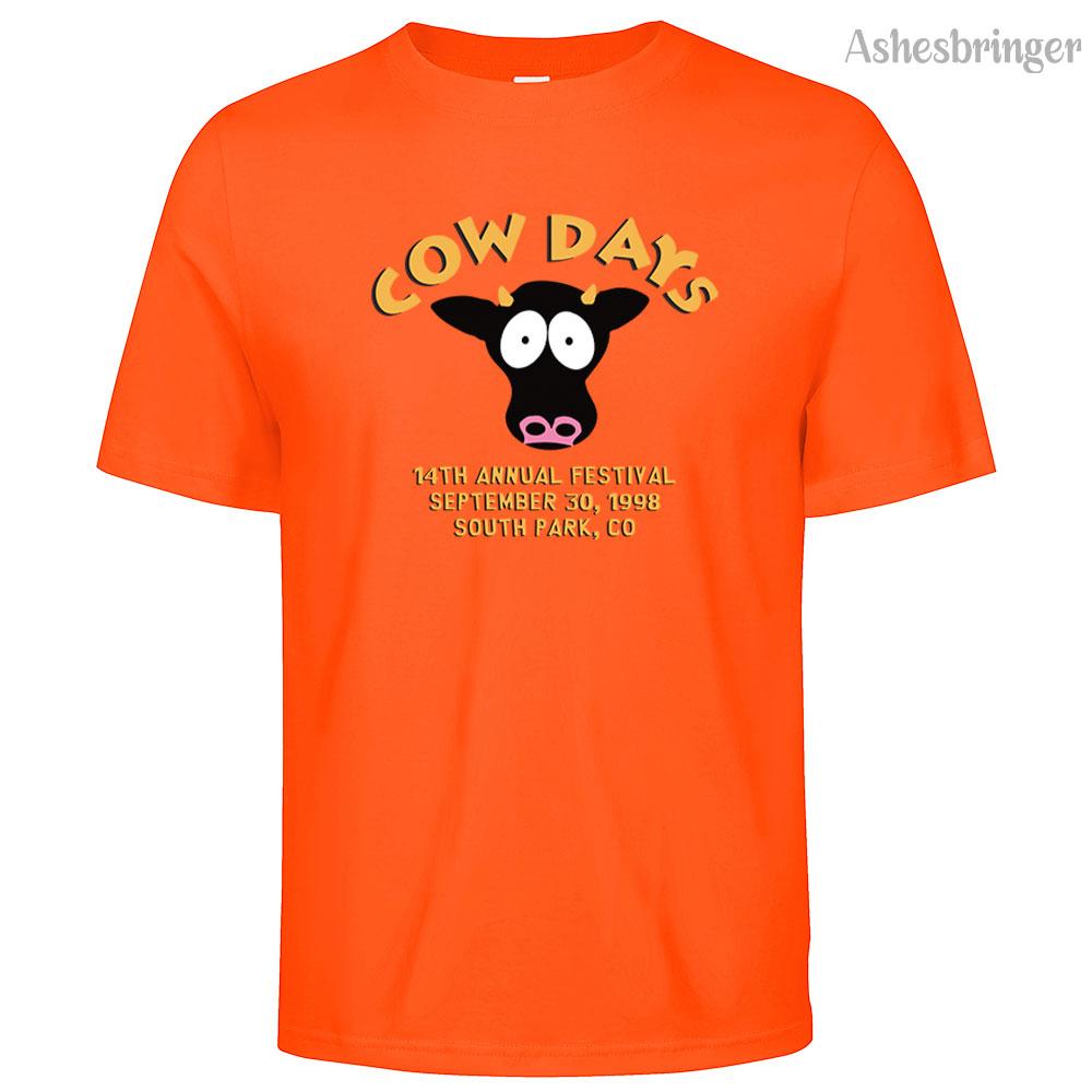 Funny Anime South Park Cow Day Graphic Printed Cotton Men's T-Shirt Loose Casual Street Style For Men and Women