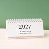 1Pcs 2027 Mini Coil Standing Desk Calendar Waterproof Page Flip Planner for Office Workers Daily Task Management