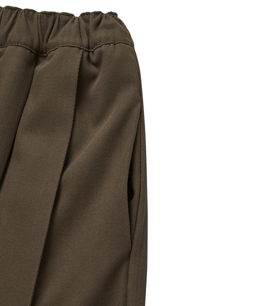 Cotton Bell Elastic Pleated Skirt - Brown