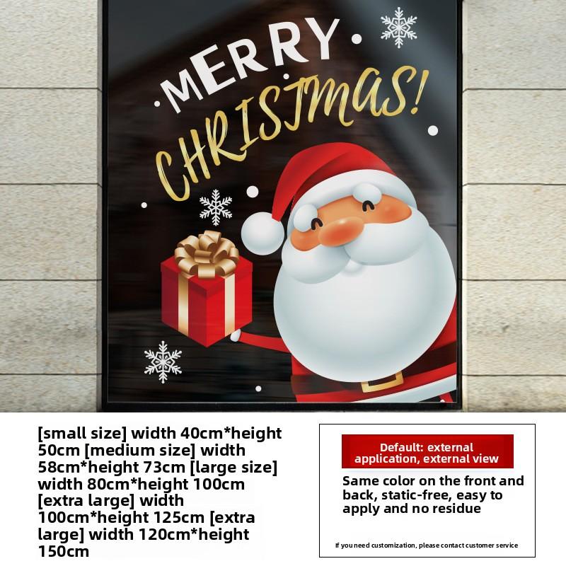 Christmas Decoration Window Glass Door Santa Claus Snowman Pattern Glass Door and Window Flower Sticker