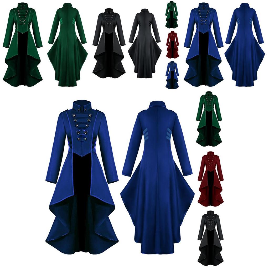 Elegant Women Vintage Medieval Tuxedo Gothic Tailcoat Perfect For Cosplay Costume