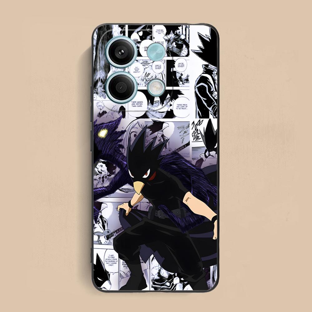 MHA Tokoyami Mobile Phone Case for Xiaomi Redmi Note 14 13 12 11 S Pro Plus 4G 5G Colorful Printing Cover Pretty Luxury Cover